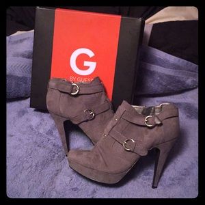 Guess 5” Gray Suede Ankle Boots